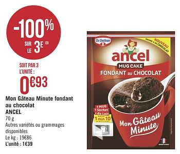 Dr Oetker Mon Gateau Minute Fondant Au Chocolat Ancel En Promotion Chez Geant Casino