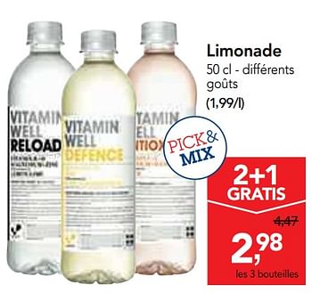 Promotions Limonade - Vitamin Well - Valide de 13/03/2019 à 26/03/2019 chez Makro