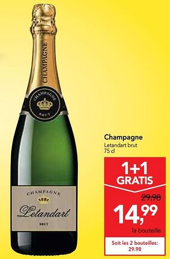 Champagne Champagne Letandart Brut En Promotion Chez Makro