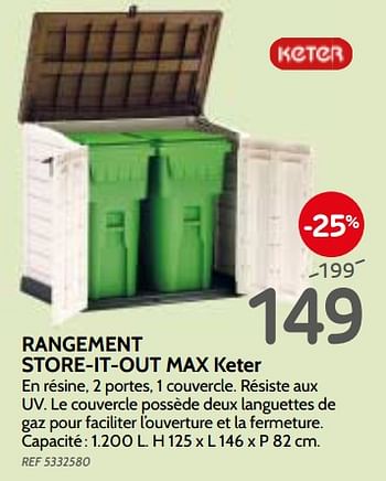 Promotions Rangement store-it-out max keter - Keter - Valide de 13/03/2019 à 01/04/2019 chez BricoPlanit