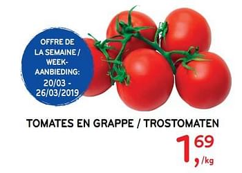 Promotions Tomates en grappe - Produit maison - Alvo - Valide de 13/03/2019 à 26/03/2019 chez Alvo