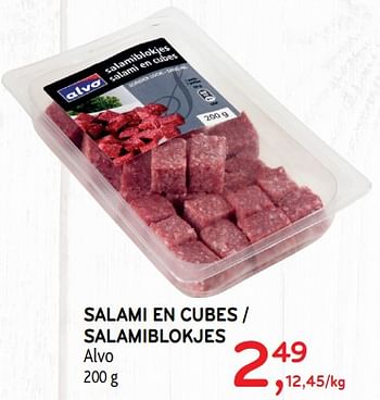 Promoties Salami en cubes - Huismerk - Alvo - Geldig van 13/03/2019 tot 26/03/2019 bij Alvo