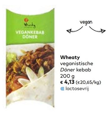 Promoties Wheaty veganistische döner kebab - Wheaty - Geldig van 06/03/2019 tot 02/04/2019 bij Bioplanet