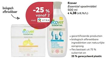 Promoties Ecover essential spoelmiddel - Ecover - Geldig van 06/03/2019 tot 02/04/2019 bij Bioplanet