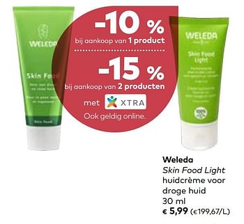 Promoties Weleda skin food light huidcrème voor droge huid - Weleda - Geldig van 06/03/2019 tot 02/04/2019 bij Bioplanet