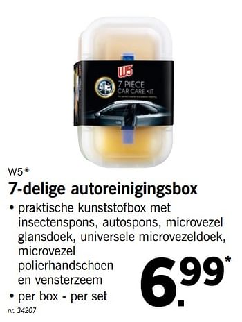 Promoties 7-delige autoreinigingsbox - W5 - Geldig van 18/03/2019 tot 23/03/2019 bij Lidl
