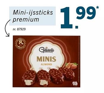 Promoties Mini-ijssticks premium - Gelatelli - Geldig van 18/03/2019 tot 23/03/2019 bij Lidl
