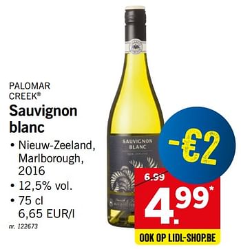 Promoties Sauvignon blanc - Witte wijnen - Geldig van 18/03/2019 tot 23/03/2019 bij Lidl