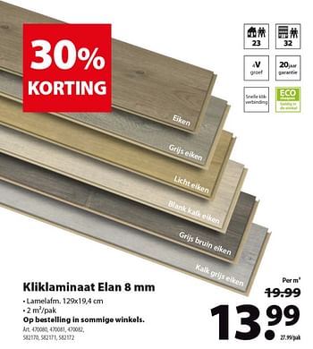 Promoties Kliklaminaat elan - Huismerk - Gamma - Geldig van 20/03/2019 tot 26/03/2019 bij Gamma