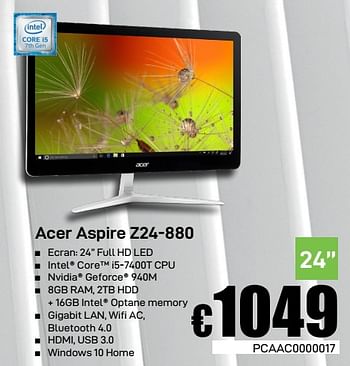 Promotions Acer aspire z24-880 - Acer - Valide de 08/03/2019 à 07/04/2019 chez Compudeals