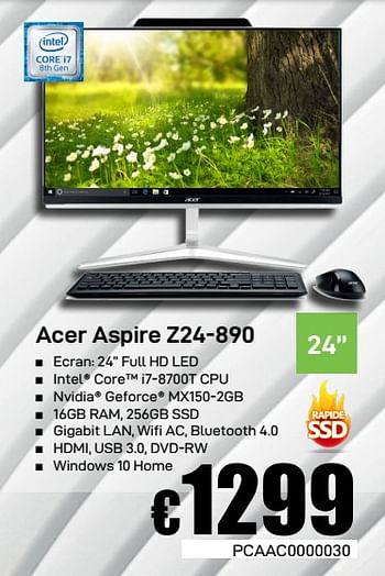 Promotions Acer aspire z24-890 - Acer - Valide de 08/03/2019 à 07/04/2019 chez Compudeals