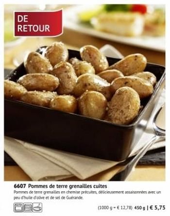 Promotions Pommes de terre grenailles cuites - Produit maison - Bofrost - Valide de 01/03/2019 à 29/09/2019 chez Bofrost