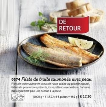 Promotions Filets de truite saumonée avec peau - Produit maison - Bofrost - Valide de 01/03/2019 à 29/09/2019 chez Bofrost