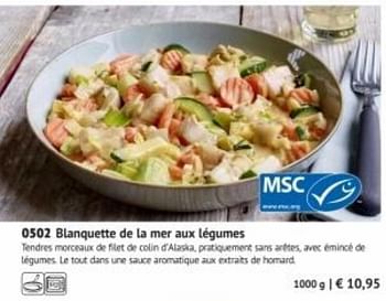 Promotions Blanquette de la mer aux légumes - Produit maison - Bofrost - Valide de 01/03/2019 à 29/09/2019 chez Bofrost