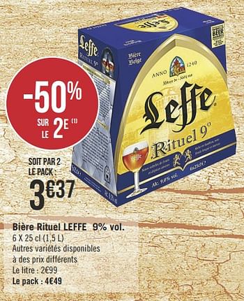 Promotions Bière rituel leffe - Leffe - Valide de 12/03/2019 à 24/03/2019 chez Géant Casino