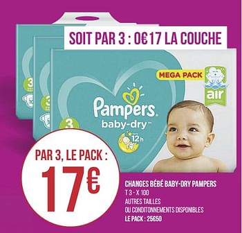 Promotions Changes bébé baby-dry pampers - Pampers - Valide de 12/03/2019 à 24/03/2019 chez Géant Casino