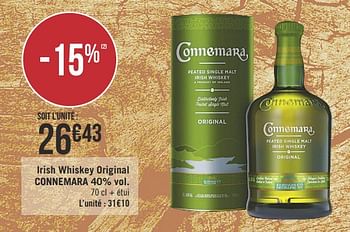 Promotions Irish whiskey original connemara - Connemara - Valide de 12/03/2019 à 24/03/2019 chez Géant Casino