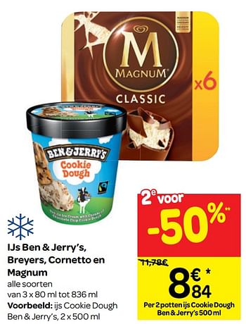 Promoties Ijs cookie dough - Ben&Jerry's - Geldig van 13/03/2019 tot 25/03/2019 bij Carrefour