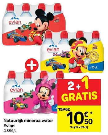 Promoties Natuurlijk mineraalwater - Evian - Geldig van 13/03/2019 tot 25/03/2019 bij Carrefour