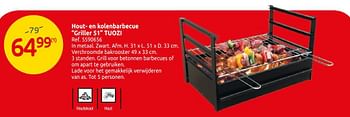 Promoties Hout- en kolenbarbecue griller 51 tuozi - Tuozi - Geldig van 01/04/2019 tot 30/06/2019 bij Brico