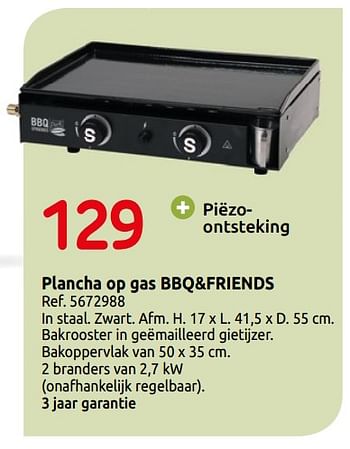 Promoties Plancha op gas bbq+friends - BBQ & Friends  - Geldig van 01/04/2019 tot 30/06/2019 bij Brico