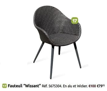 Promotions Fauteuil wissant - Central Park - Valide de 01/04/2019 à 30/06/2019 chez Brico