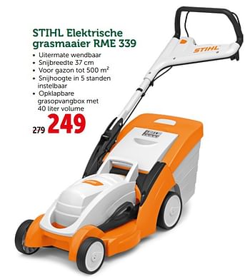 Promoties Stihl elektrische grasmaaier rme 339 - Stihl - Geldig van 27/03/2019 tot 06/04/2019 bij Aveve