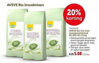 Promoties Aveve bio mix voor meergranenbrood be-bio-01 - Huismerk - Aveve - Geldig van 27/03/2019 tot 06/04/2019 bij Aveve