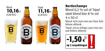 Promoties Bertinchamps blond of tripel sterk blond bier - Bertinchamps - Geldig van 13/03/2019 tot 26/03/2019 bij Colruyt