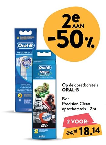 Promoties Precision clean opzetborstels - Oral-B - Geldig van 13/03/2019 tot 26/03/2019 bij DI