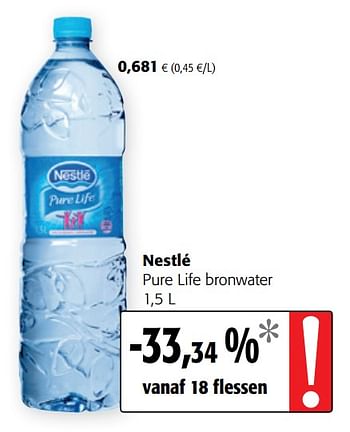 Promoties Nestlé pure life bronwater - Nestlé - Geldig van 13/03/2019 tot 26/03/2019 bij Colruyt