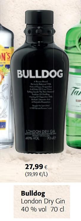 Promoties Bulldog london dry gin - Bulldog - Geldig van 13/03/2019 tot 26/03/2019 bij Colruyt