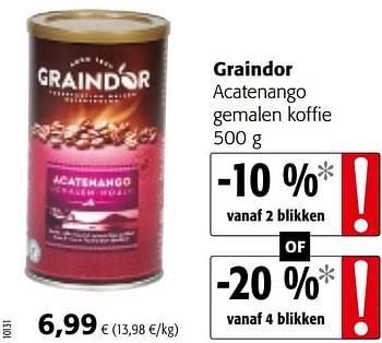Promoties Graindor acatenango gemalen koffie - Graindor - Geldig van 13/03/2019 tot 26/03/2019 bij Colruyt