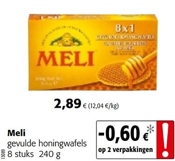 Promoties Meli gevulde honingwafels - Meli - Geldig van 13/03/2019 tot 26/03/2019 bij Colruyt