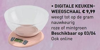 Promoties Digitale keuken­weegschaal - Huismerk - Lidl - Geldig van 18/03/2019 tot 20/04/2019 bij Lidl