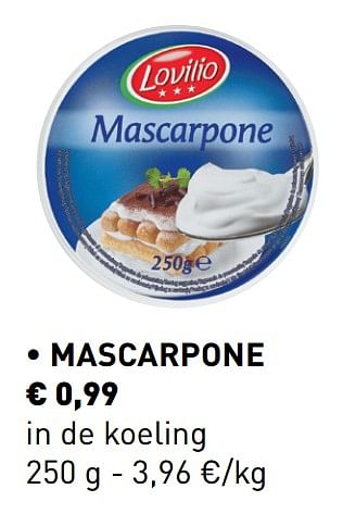 Promoties Mascarpone - Lovilio - Geldig van 18/03/2019 tot 20/04/2019 bij Lidl