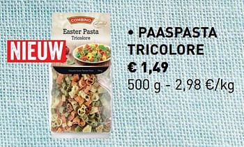 Promoties Paaspasta tricolore - Combino - Geldig van 18/03/2019 tot 20/04/2019 bij Lidl