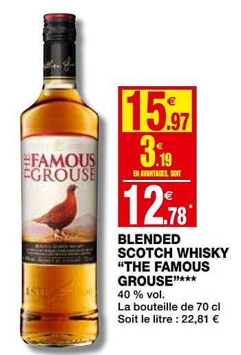 Promotions Blended scotch whisky the famous grouse - The Famous Grouse - Valide de 13/03/2019 à 24/03/2019 chez Coccinelle