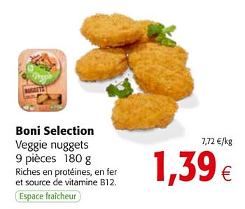 Promotions Boni selection veggie nuggets - Boni - Valide de 13/03/2019 à 26/03/2019 chez Colruyt