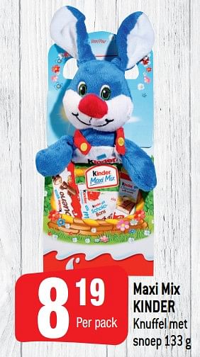 Promoties Maxi mix kinder - Kinder - Geldig van 13/03/2019 tot 09/04/2019 bij Smatch