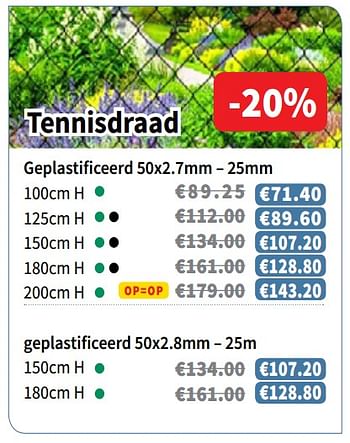 Promoties Tennisdraad - Huismerk - Cevo - Geldig van 14/03/2019 tot 27/03/2019 bij Cevo Market