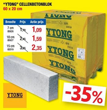 Promoties Ytong cellenbetonblok - Ytong - Geldig van 13/03/2019 tot 24/03/2019 bij Hubo