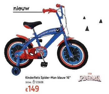 Promoties Kinderfiets spider-man blauw 16 - Spider-man - Geldig van 21/03/2019 tot 22/04/2019 bij Dreamland