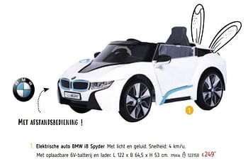 Promoties Elektrische auto bmw i8 spyder - BMW - Geldig van 21/03/2019 tot 22/04/2019 bij Dreamland