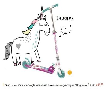 Promoties Step unicorn - Unicorn - Geldig van 21/03/2019 tot 22/04/2019 bij Dreamland