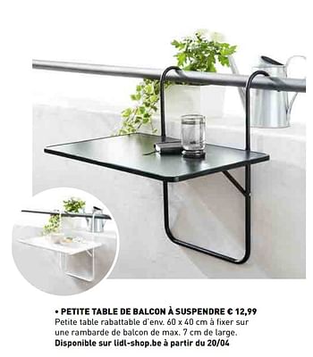 vooroordeel bubbel schilder Huismerk - Lidl Petite table de balcon à suspendre - Promotie bij Lidl