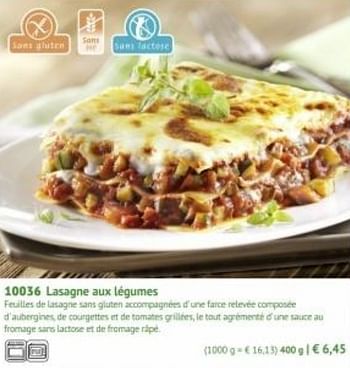 Promotions Lasagne aux légumes - Produit maison - Bofrost - Valide de 01/03/2019 à 29/09/2019 chez Bofrost