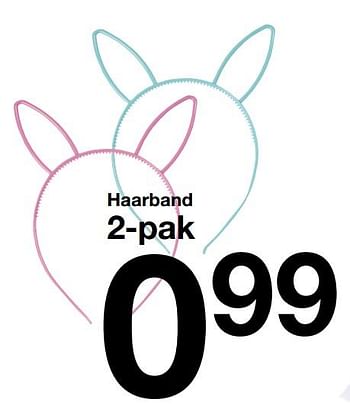Promoties Haarband 2-pak - Huismerk - Zeeman  - Geldig van 16/03/2019 tot 22/03/2019 bij Zeeman