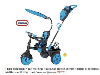 Promoties Little tikes tricycle 4 en 1 noir-bleu - Little Tikes - Geldig van 21/03/2019 tot 22/04/2019 bij Dreamland