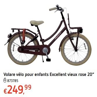 Promoties Volare vélo pour enfants excellent vieux rose 20 - Volare - Geldig van 21/03/2019 tot 22/04/2019 bij Dreamland